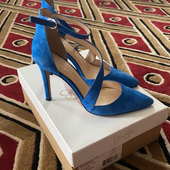 Jessica Simpson Blue Suede shoes - Picture 1 of 4
